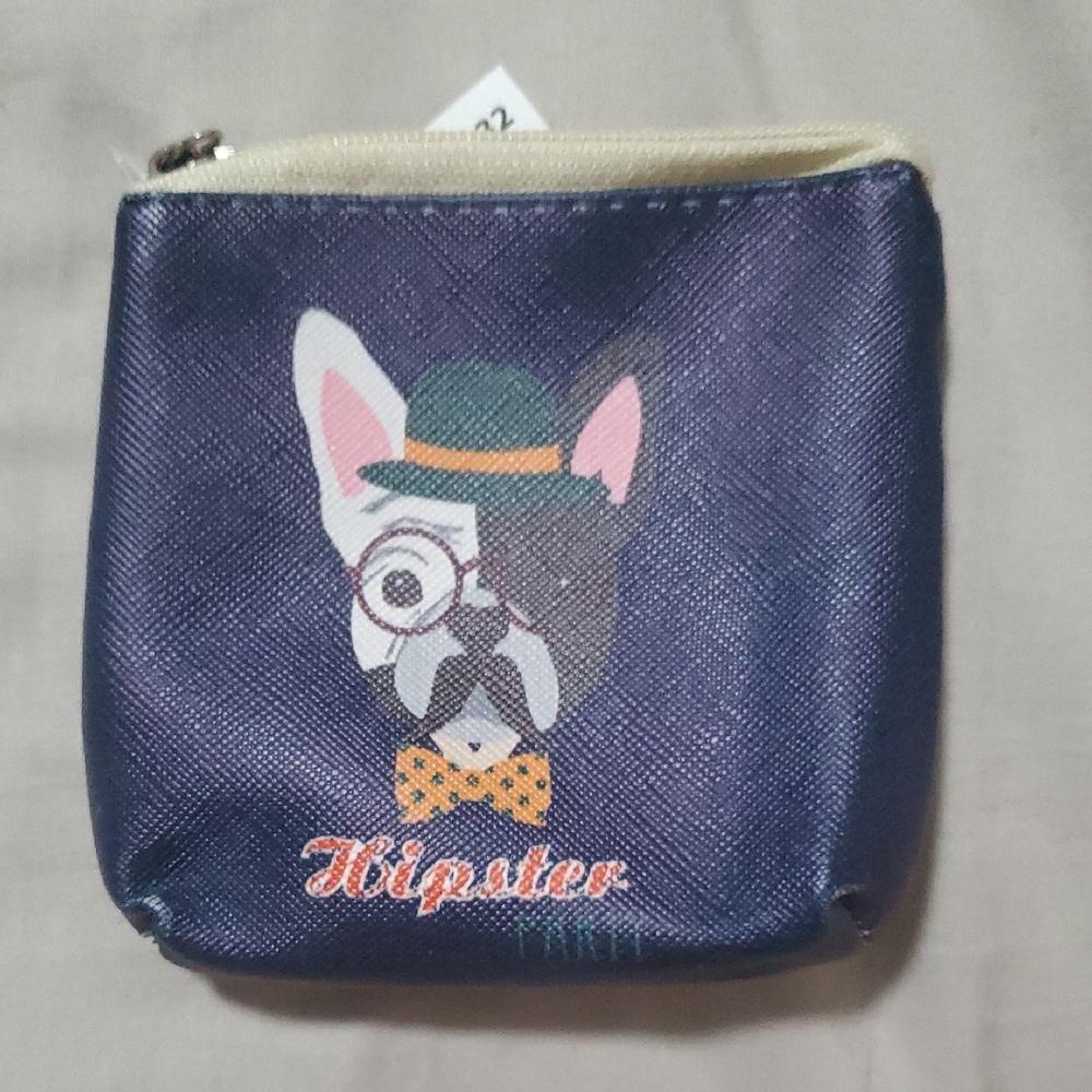 Kids Navy "Hipster" Zipper Coin Pouch